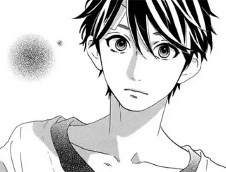 😳 anime, manga, boy, portrait, cute, black and white telegram sticker