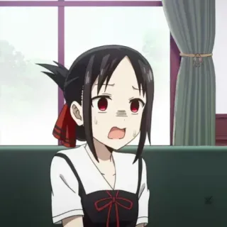 😖 Kaguya Shinomiya Kaguya-sama: Love Is War Аниме, Кагуя-сама, Любовь это война, Персонаж, в шоке, встревоженный, Кагуя Синомия telegram sticker