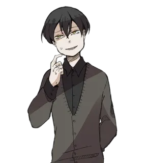 🥲 Anime, Personaggio, Illustrazione, Arte, Uomo, Cartone animato telegram sticker