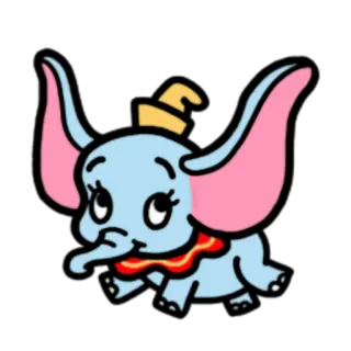 🐘 Dumbo 덤보, 코끼리, 만화, 귀여운, 디즈니, 동물 telegram sticker