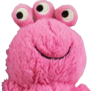 ☺️ monster, pink, three eyes, cute, plush toy telegram sticker