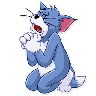 🙏 Tom Cat Tom and Jerry cartoon, cat, tom, praying, pleading telegram sticker
