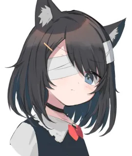Catear Eyepatch Girl telegram stickers