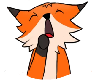 😪 renard, animal, dessin animé, mignon, rire, joyeux, orange whatsapp sticker