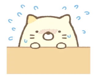🐱 gatto, kawaii, carino, nervoso, sudore whatsapp sticker