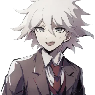 😥 Nagito Komaeda Danganronpa anime, character, danganronpa, nagito komaeda, white hair, anime boy telegram sticker