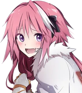 😚 Astolfo anime, personagem, cabelo rosa, fofo, mangá telegram sticker