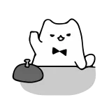 🤨 gato, saludando, pajarita, escritorio, saludo, lindo, animal, dibujo animado telegram sticker