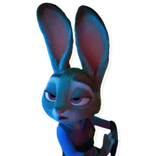 😕 Judy Hopps Zootopia lapin, officier, police, lapin, dessin animé whatsapp sticker