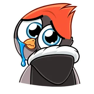 😢 pinguin, traurig, weinend, tränen, cartoon, aufkleber telegram sticker