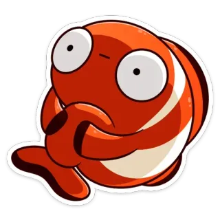 🙈 Fisch, traurig, Cartoon, orange, Aufkleber whatsapp sticker