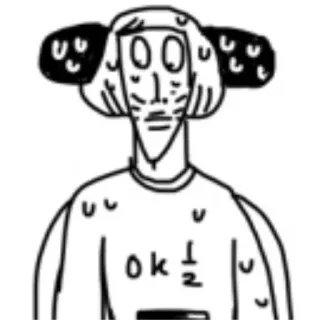 😰 ok ½ personnage, dessin animé, art, dessin, autocollant whatsapp sticker