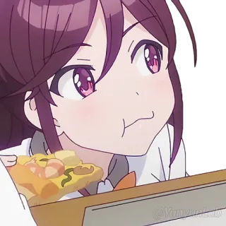 🍕 @YumyanHub Gadis anime, Pizza, Makan, Lucu, Imut, Stiker telegram sticker