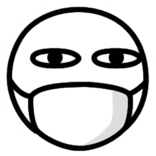 😷 Emoji, Mascherina, Faccia, Protezione, Coronavirus, Covid telegram sticker