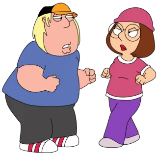 😡 Chris Griffin, Meg Griffin Family Guy cartoon, family, comedy, characters telegram sticker