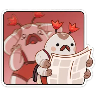 📰 cartoon, character, sticker, reading, news telegram sticker