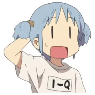 😶 I-Q Anime, Desenho animado, Garota, Confusa, Expressão, Sticker telegram sticker