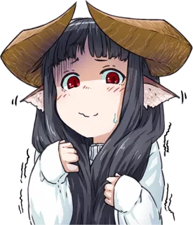 😦 anime, monster girl, horns, cute, ears telegram sticker