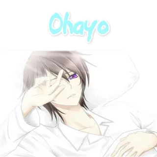 ✋ Ohayo anime, sleeping, morning, good morning, ohayo telegram sticker