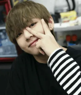 ✌️ kpop, idol, ca sĩ, v, taehyung, hòa bình, hàn quốc telegram sticker