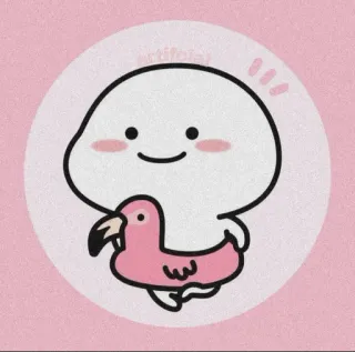 🌸 artificial cute, cartoon, pink, kawaii, flamingo, character telegram sticker
