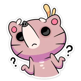 🤷‍♂️ animal, cartoon, sticker, question marks, confused, cute whatsapp sticker