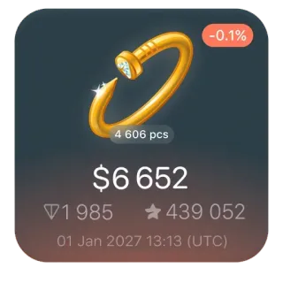 🎁 -0.1%
4 606 pcs
$6 652
1985
★439 052
01 Jan 2027 13:13 (UTC) telegram sticker