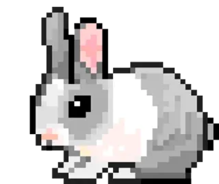 🖤 rabbit, animal, pixel art, bunny telegram sticker