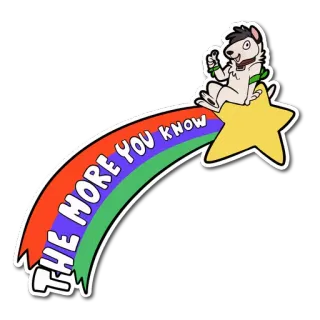 💫 THE MORE YOU KNOW the more you know, star, cartoon, rainbow, sticker telegram sticker