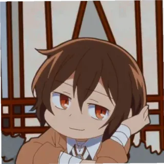 😁 Osamu Dazai Bungo Stray Dogs anime, chibi, manga, bungo stray dogs, osamu dazai telegram sticker