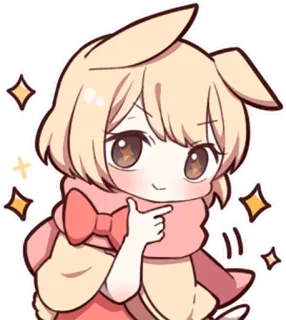 😌 动漫, 可爱, 闪亮, 卡通, 女孩, 卡哇伊 telegram sticker