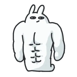 💪 muscle, fort, lapin, dessin animé, drôle, mème telegram sticker