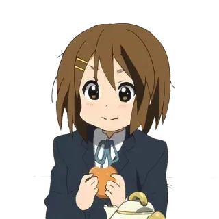 🍔 Anime, Fille, Dessin animé, Mignon, Cheveux bruns whatsapp sticker