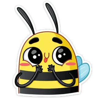 😛 蜂, かわいい, 漫画, 動物, 昆虫, 黄色, 可愛い telegram sticker