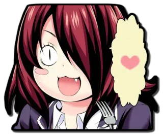 ❤️ Anime, Dessin animé, Manga, Personnage, Fourchette, Cœur, Mignon whatsapp sticker