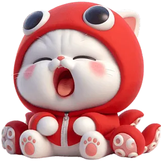 🥱 cat, octopus, cute, animal, cartoon, pet, mascot telegram sticker