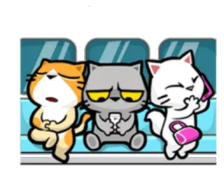 🚌 Katzen, Cartoon, Tiere, süß, Sticker telegram sticker