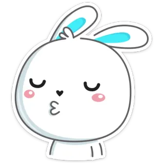 😘 conejo, conejito, lindo, pegatina, dibujos animados, animal, kawaii telegram sticker
