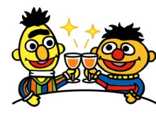 🍻 Bert and Ernie Sesame Street Bert, Ernie, Sesamstraße, Prost, Toast, Freunde, Feier whatsapp sticker