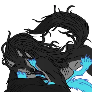 💞 wolf, hug, affection, fantasy creature, emotions, love, friendship, furry telegram sticker