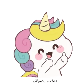 🌈 unicórnio, dedo do meio, fofo, kawaii, desenho animado telegram sticker