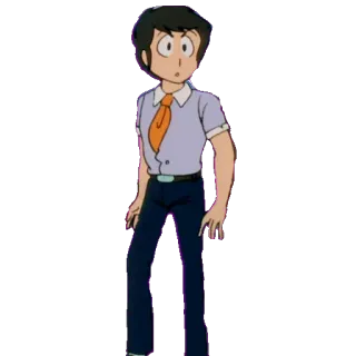 👔 อนิเมะ, การ์ตูน, ตัวละคร, ผู้ชาย, เนคไท, ปกเสื้อ telegram sticker