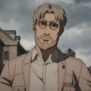 😔 Zeke Yeager Attack on Titan Anime, Personagem, Óculos, Barba, Homem whatsapp sticker