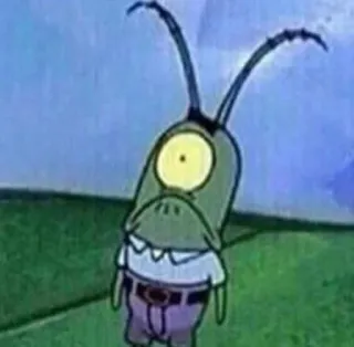 🙃 Plankton Spongebob Squarepants Мультфильм, Персонаж, Спанч Боб, Планктон whatsapp sticker