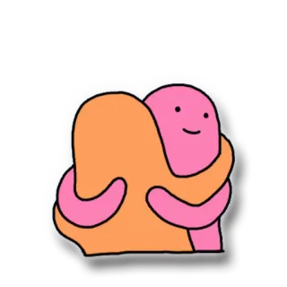 ❤ ハグ, 漫画, 友情, かわいい, 愛, 共感 telegram sticker