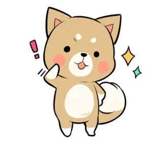 😌 собака, сиба ину, милый, каваи, животное, стикер telegram sticker