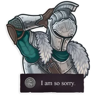 😓 I am so sorry. 騎士, 謝罪, 中世, ファンタジー, 鎧 whatsapp sticker