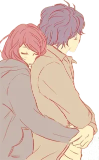 🈯 Liebe, Paar, Umarmung, Romantik, Zuneigung, Anime telegram sticker