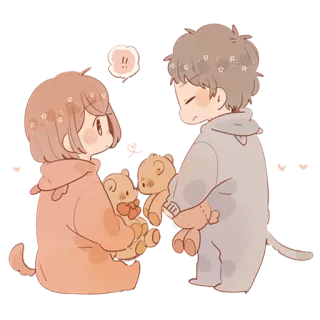 😘 carino, anime, orsetto, bambini, pigiama, cartone animato telegram sticker