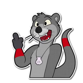 🖕 수달, 만화, 가운데 손가락, 불쾌한, 동물, 제스처 telegram sticker